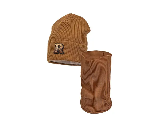 Jamiks caciula si fular copii WESLEY culoarea maro, JZH257