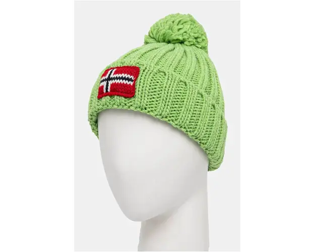 Napapijri caciula din lana pentru copii SEMIURY 6 culoarea verde, din tricot gros, NP0A4GMHG1U1