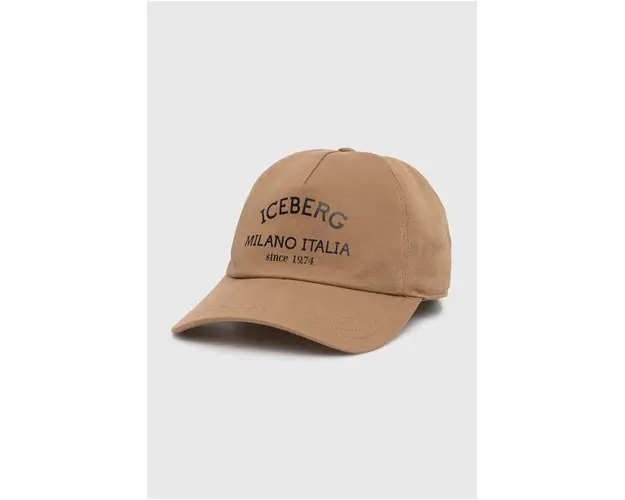 Iceberg sapca de baseball din bumbac culoarea bej, cu imprimeu, 71016950