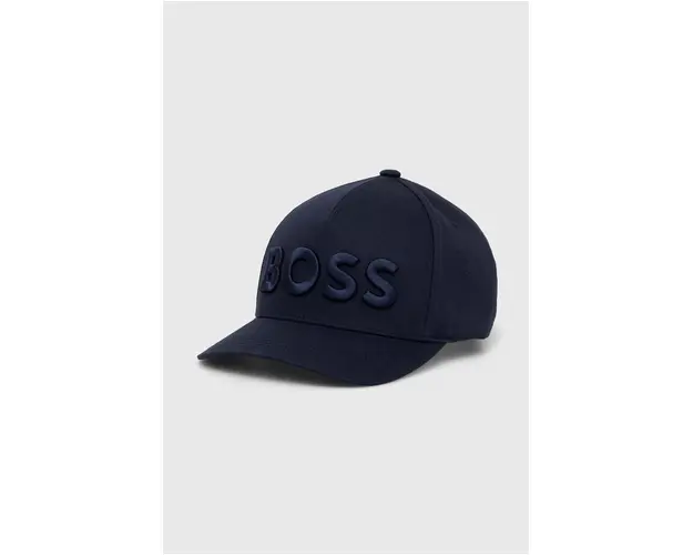 BOSS sapca de baseball din bumbac culoarea albastru marin, cu imprimeu, 50519154