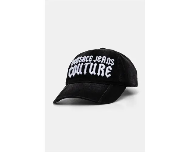 Versace Jeans Couture sapca de baseball din denim culoarea negru, cu imprimeu, 77GAZK56 ZG298