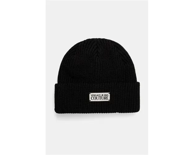 Versace Jeans Couture caciula culoarea negru, din tricot gros, 77GAZK50 ZG291