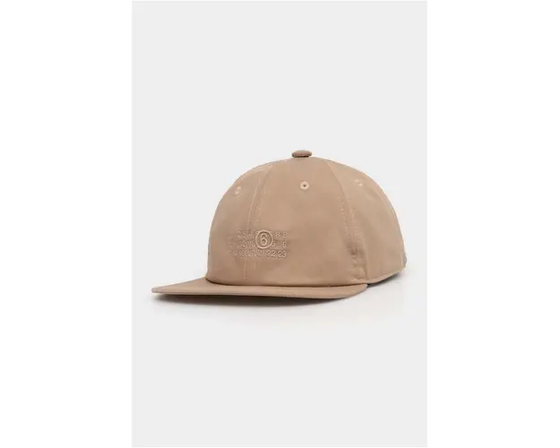 MM6 Maison Margiela sapca culoarea bej, cu imprimeu, SH0TC0002