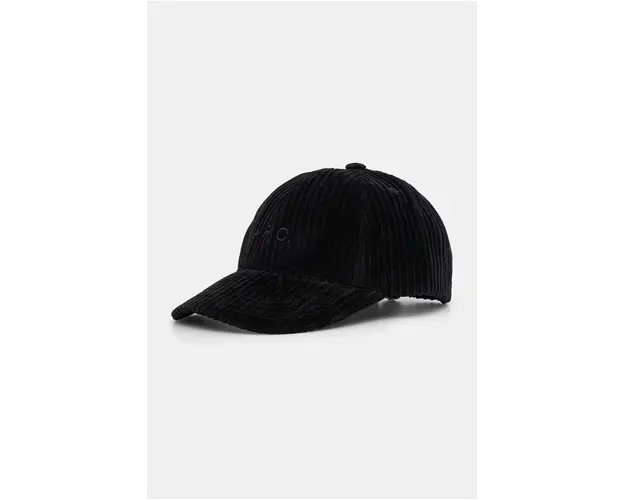 A.P.C. sapca de baseball din catifea casquette charlie culoarea negru, neted, COEZQ.M24069