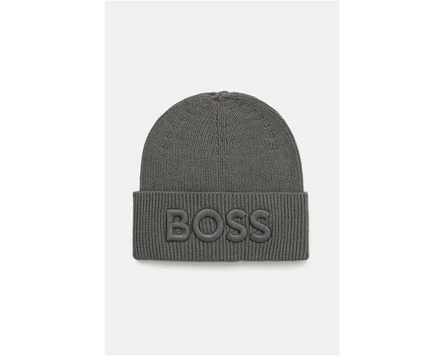 Boss Orange caciula de lana culoarea gri, de lana, 50522449