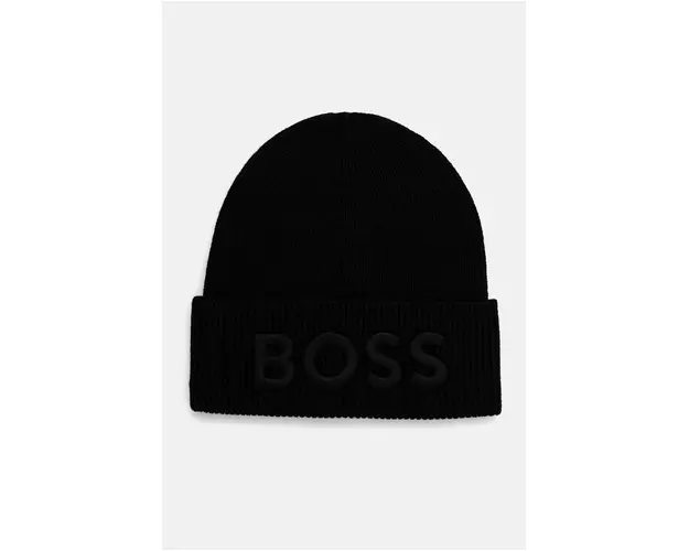 Boss Orange caciula de lana culoarea negru, de lana, 50522449