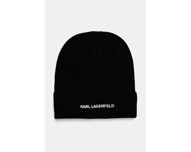 Karl Lagerfeld caciula culoarea negru, de lana, din tesatura neteda, 544305.805601