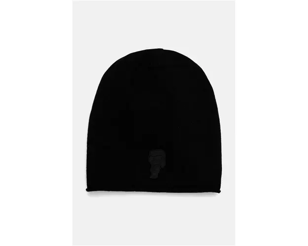 Karl Lagerfeld caciula de lana culoarea negru, de lana, din tesatura neteda, 544323.805601
