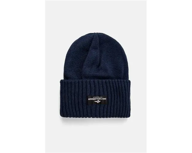 Aeronautica Militare caciula culoarea albastru marin, din tricot gros, CU059L520