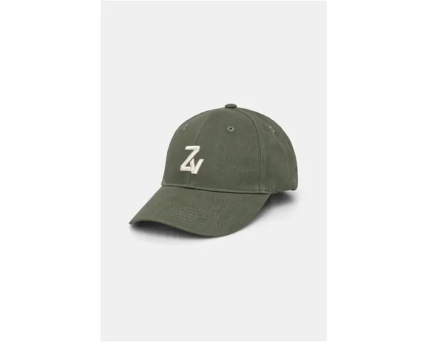 ZADIG&VOLTAIRE sapca de baseball din bumbac culoarea verde, cu imprimeu, OMHT00002