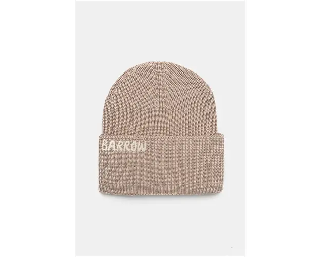 Barrow caciula culoarea bej, bumbac, din tricot gros, F4BWUAHT026