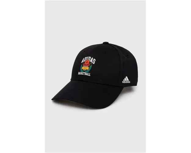 adidas sapca de baseball din bumbac culoarea negru, cu imprimeu, JD6651
