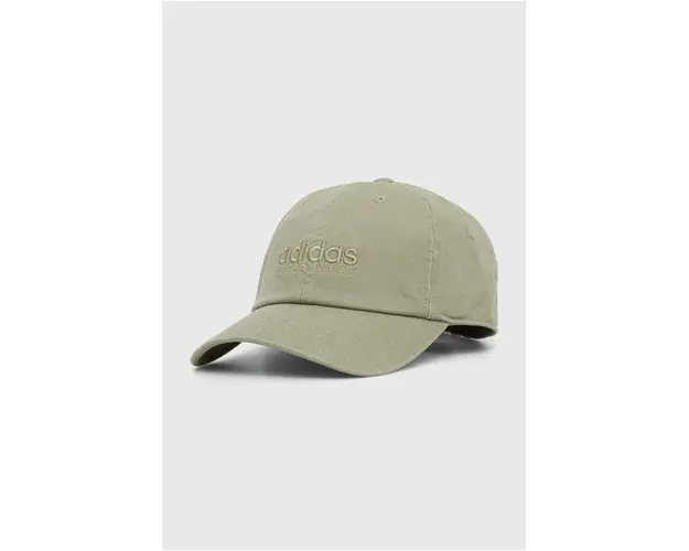 adidas sapca de baseball din bumbac culoarea verde, cu imprimeu, IY5418