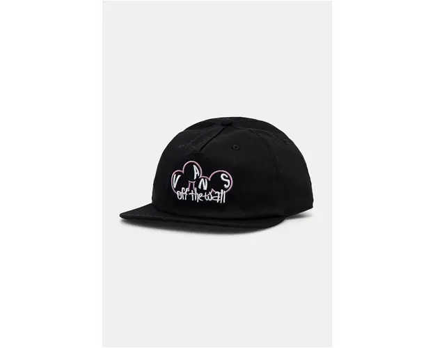 Vans sapca de baseball din bumbac culoarea negru, cu imprimeu, VN000HS9BLK1