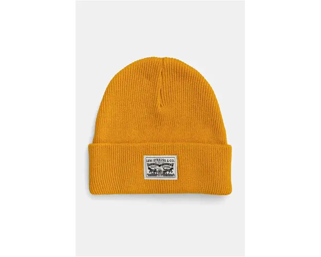 Levi's caciula din bumbac culoarea galben, bumbac, din tricot gros, 000J4-0008