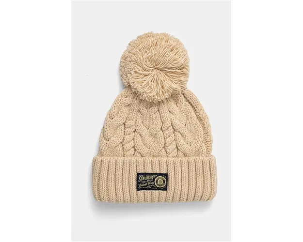 Superdry caciula din amestec de lana culoarea bej, Y9010189A-B9P