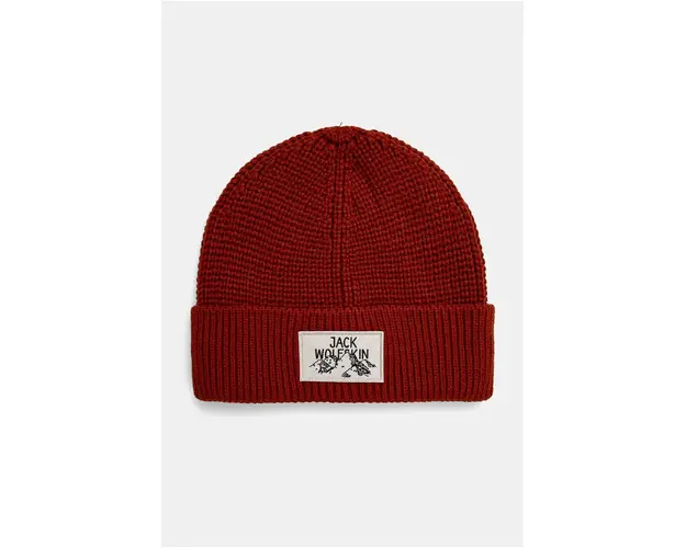 Jack Wolfskin caciula culoarea maro, din tricot gros, A61610