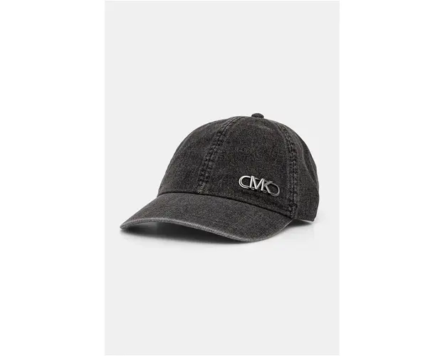 Michael Kors sapca de baseball din denim culoarea negru, neted, UF4004F5G2