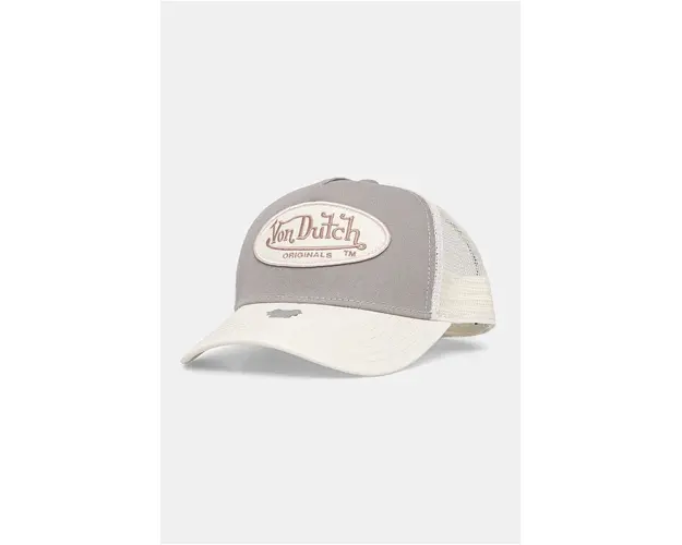 Von Dutch sapca TRUCKER BOSTON culoarea bej, cu imprimeu, 7030244