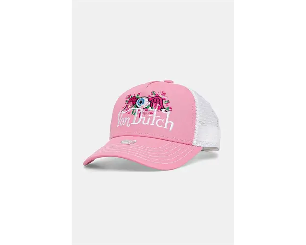 Von Dutch sapca TRUCKER MADISON culoarea roz, cu imprimeu, 7030747