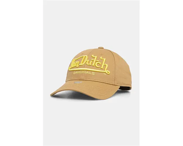 Von Dutch sapca de baseball din bumbac DB SEATTLE culoarea bej, cu imprimeu, 7030515