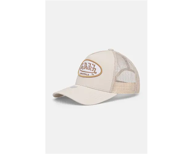 Von Dutch sapca TRUCKER BOSTON culoarea bej, cu imprimeu, 7030442