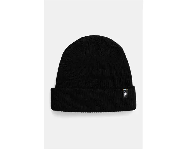 Smartwool caciula culoarea negru, de lana, din tricot gros, SW002647
