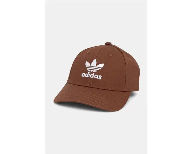 adidas Originals sapca de baseball din bumbac culoarea maro, cu imprimeu, IX7572