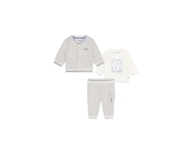 BOSS compleu bebe culoarea gri, J51062