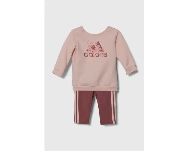 adidas trening bebelusi IG FLWR LEG SET culoarea roz, IV7387