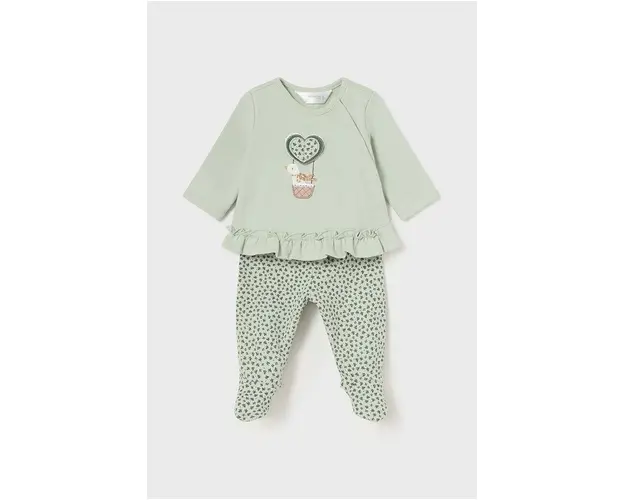 Mayoral Newborn compleu copii culoarea verde, 2504