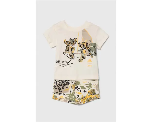 adidas set de bumbac pentru bebelusi I DY LK T SET culoarea alb, IV7361