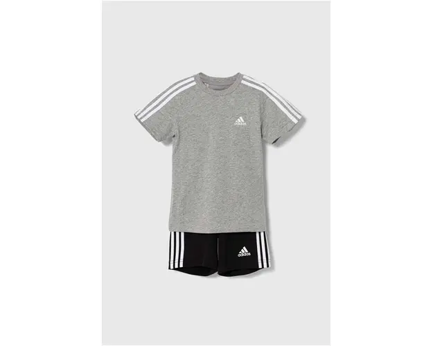 adidas set de bumbac pentru copii I 3S SPORT SET culoarea gri, IY5091