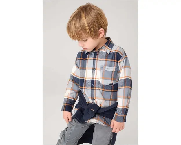 Mayoral camasa de bumbac pentru copii culoarea albastru marin, 4107