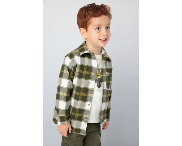 Mayoral camasa de bumbac pentru copii culoarea verde, 4107