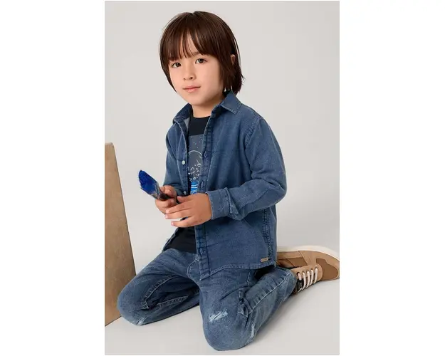 Mayoral camasa din bumbac denim 4112