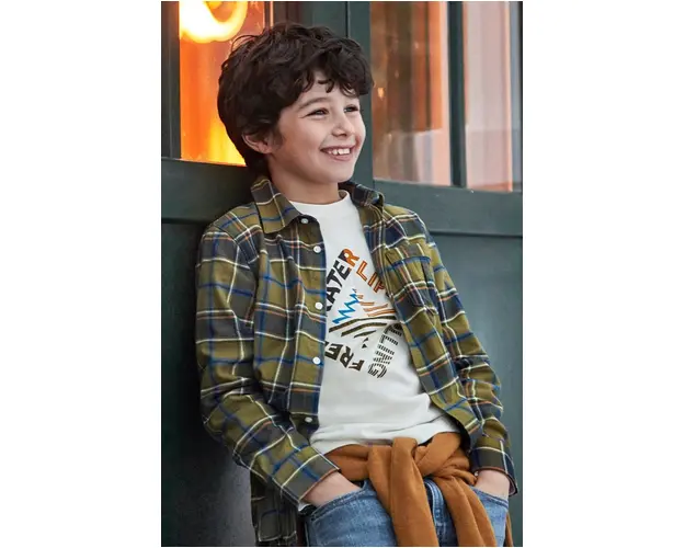 Mayoral camasa de bumbac pentru copii culoarea verde, 7111