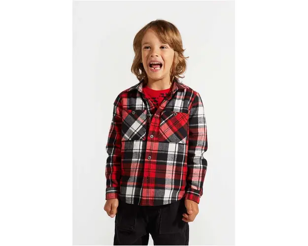 Coccodrillo camasa de bumbac pentru copii culoarea rosu, ACADEMY BOY KIDS