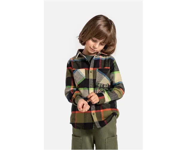 Coccodrillo camasa de bumbac pentru copii culoarea maro, GRUNGE SWAMP BOY KIDS