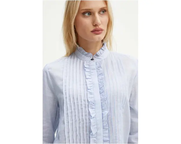 Bruuns Bazaar camasa din bumbac ArgeratumBBIggi shirt femei, cu guler stand-up, regular, BBW4094
