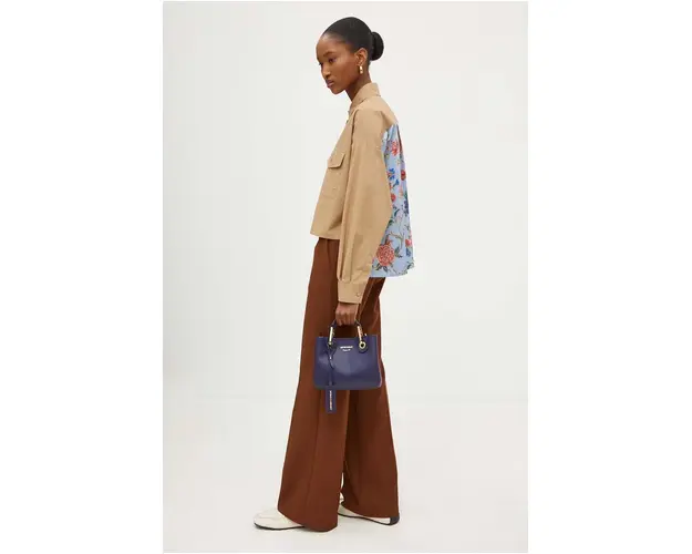 Weekend Max Mara camasa femei, culoarea bej, cu guler clasic, relaxed, 2425116041600