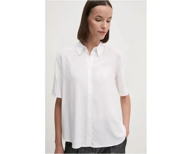 United Colors of Benetton camasa femei, culoarea alb, cu guler clasic, regular, 5WPWDQ092