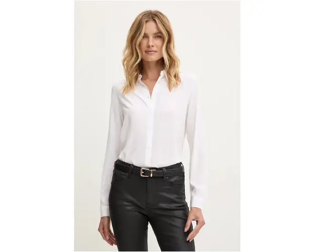 United Colors of Benetton camasa femei, culoarea alb, cu guler clasic, regular, 5WPWDQ04R