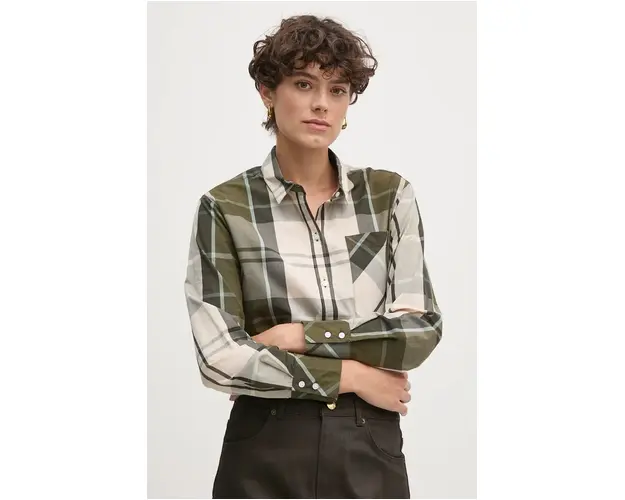 Barbour camasa din bumbac femei, cu guler clasic, relaxed, LSH1502