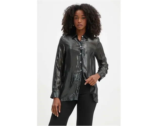 Marella camasa femei, culoarea verde, cu guler clasic, regular, 2423116062200