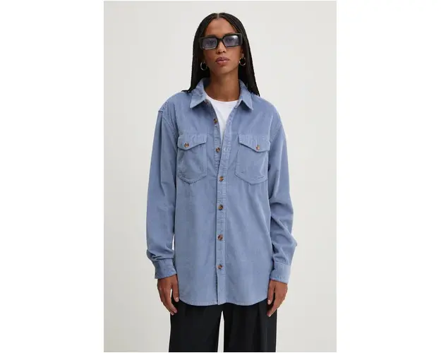 Roxy camasa din velur Let It Go Cord cu guler clasic, relaxed, ERJWT03630