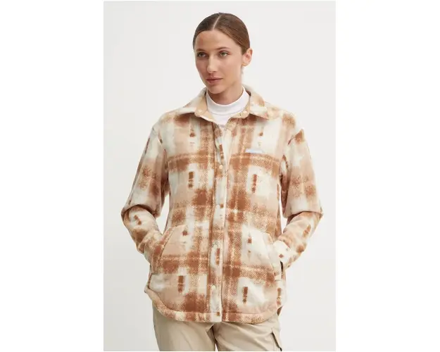 Columbia camasa Benton Springs femei, culoarea bej, relaxed, 2085661