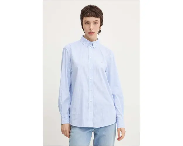 Tommy Jeans camasa din bumbac femei, cu guler clasic, regular, DW0DW19805