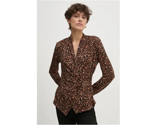 Joseph Ribkoff bluza femei, culoarea maro, modelator, 244251