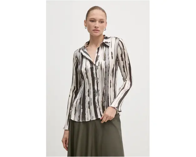 Sandro Ferrone camasa femei, culoarea bej, cu guler clasic, regular, SFS32YBEMARTORA